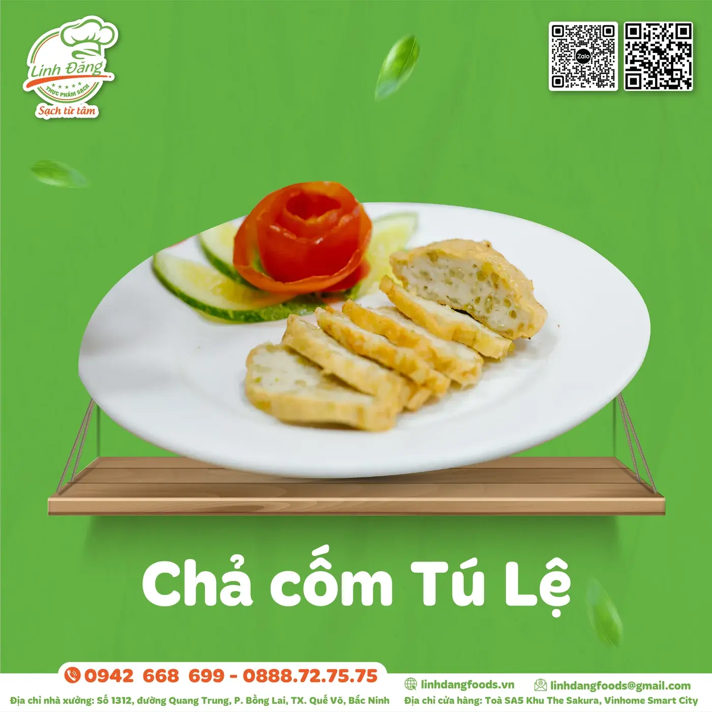 Món chả cốm bày trên đĩa