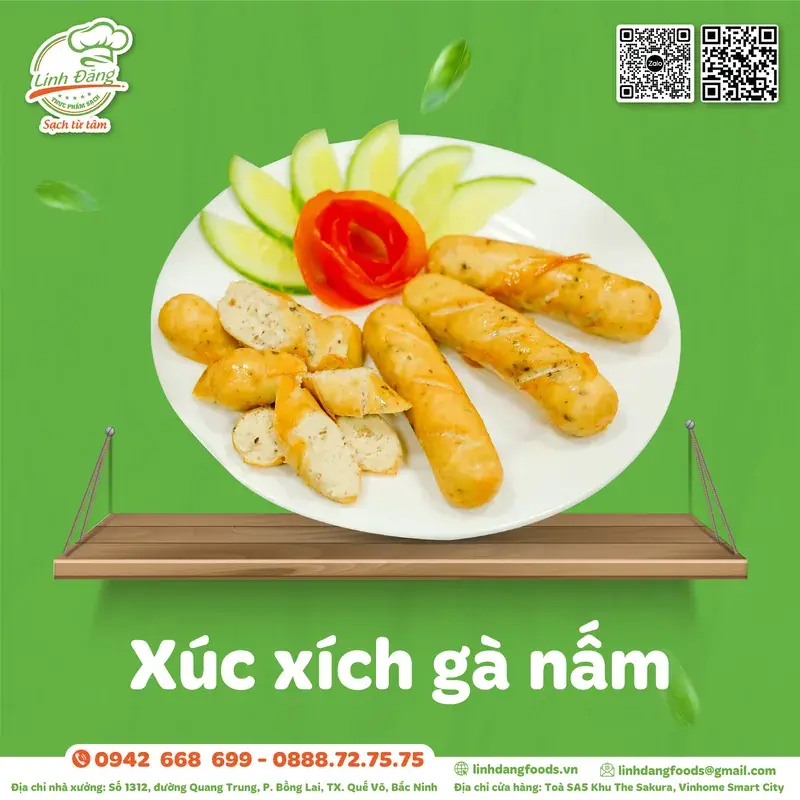Xúc xích gà nấm